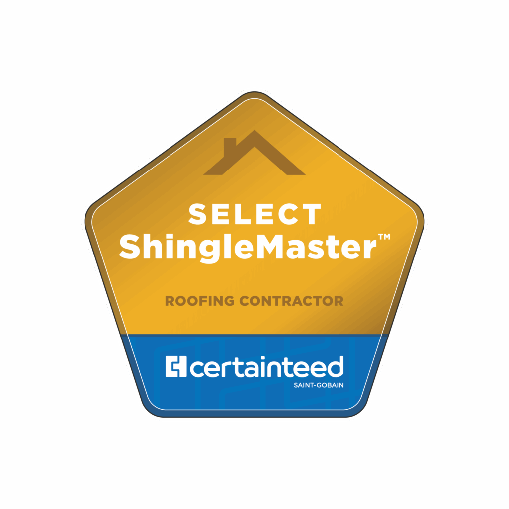 Contractor Badges_CMYK_Select ShingleMaster Roofing Contractor D&G Roofing and Restoration's SELECT ShingleMaster certificate for 5-star warranties